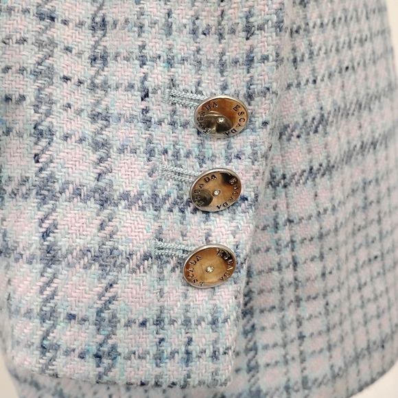 ESCADA PASTEL PLAID CASHMERE JACKET - Picture 8 of 11